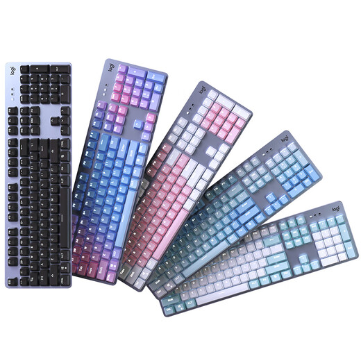 罗技（Logitech）K845有线机械键盘青红茶轴 办公打字游戏透明键帽台式机 K845+霜冻之蓝键帽 红轴 x 否 x 104键