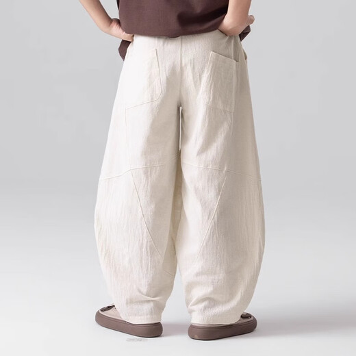 
I.KARNOW boys summer mosquito-proof pants for big children's pure cotton pants 2025 new straight wide-leg pants thin children's machete trousers 15273 apricot color [pure cotton fabric] 140