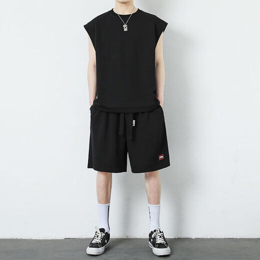 Brangdy2025 Neuer Sommer Boy Casual Sports -Anzug Trendy vielseitig gutaussehender junger Mann hübsch 5155 Grau XL
