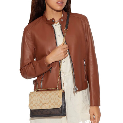 Entrenador (entrenador) [Suministro directo de marca] Bolsa de mujeres Bolsa de órgano de mujeres Regalos de la cadena de la cadena cruzada de un solo hombro para la novia Khaki Brown CD866 Imuoh