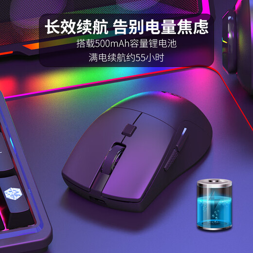 红龙G69轻无线蓝牙三模鼠标 五档DPI可调支持自定义 轻量化超长续航人体工学 游戏办公笔记本台式鼠标 黑色【三模+1K回报率+8000DPI】