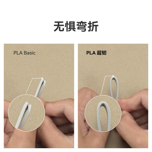 Tuozhu PLA super tough Tough+ 3D printing consumables, impact resistance and bending, toughness upgrade, durable, RFID intelligent recognition, white 12107-net weight 1kg material containing tray