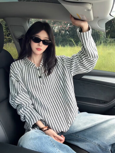 Light gray Henry collar long-sleeved T-shirt for men, spring and autumn trendy brand casual bottoming shirt, American heavy sweatshirt DSA001-T24549 White M