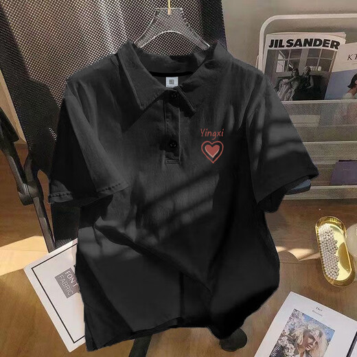 美特斯邦威重磅polo衫短袖男款ins潮牌夏季宽松纯棉百搭半袖体恤翻领上衣服 【3878*YX爱心】-白色 M 80-110斤
