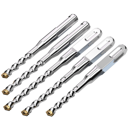 Shantou Lincun tungsten steel extended impact drill electric hammer drill bit concrete through wall square handle round handle drilling and slotting alloy rotor 6+8+10+12 square handle set