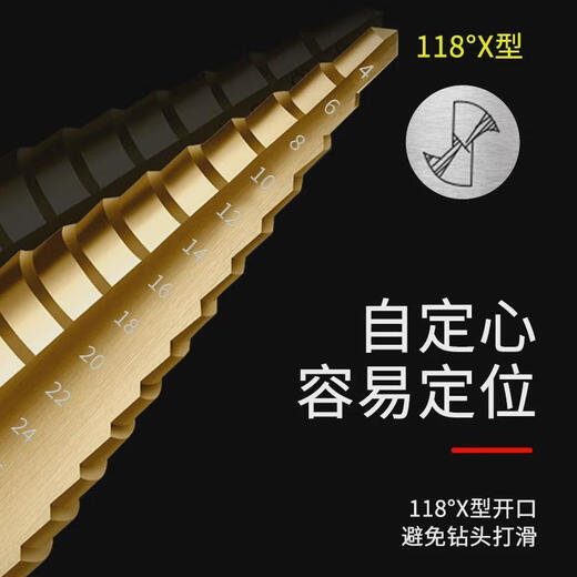 Vinoa pagoda drill bit reaming hole opener multi-functional stainless steel high hardness metal special punch imported from Germany super hard 4-32 straight groove sharp