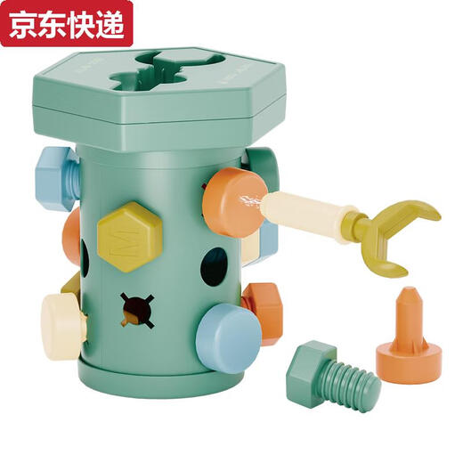 接运猫儿童拧螺丝玩具修理工具箱拆卸装钉螺母组合宝宝蒙氏教育1岁 磁性螺丝罐+萌鸭转转乐