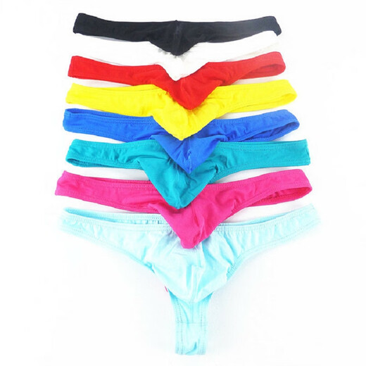 Men's underwear T-string cotton T-top breathable U-convex hip-lifting thong underwear men's sexy low-waist underwear black L2 feet 4-2 feet 6