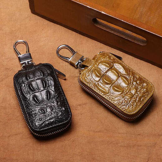 
Genuine leather crocodile pattern men's car remote control cover key bag men's universal waist hanging keychain key bag black crocodile pattern/genuine leather M13662