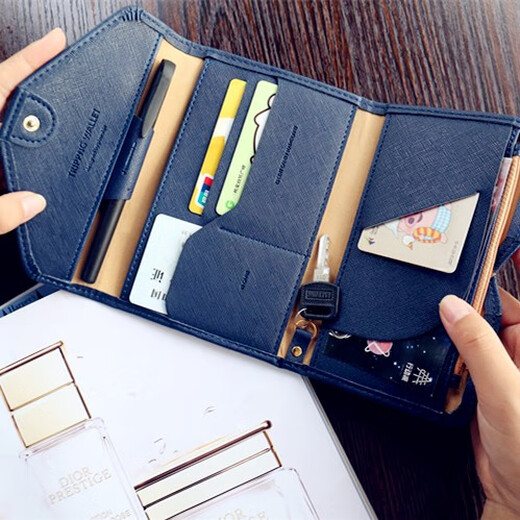 Passport Clip Passport Bag Pass Ticket Storage Clip INS Multifunktional Reisedokument Aufbewahrungsbeutelschutzabdeckung Übersee Übersee Schwarze Lange Anti-Diebstahl-Bürstenpassschutzabdeckung