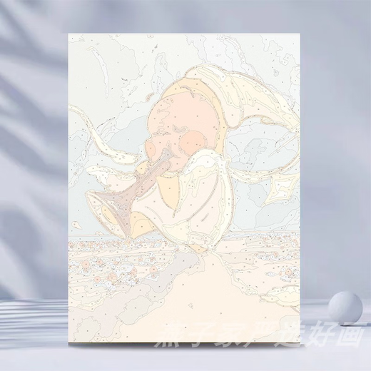 咏幻人数字油画填色心理减压油彩画 YG4882樱桃哭娃都是现货配好颜料画笔 30x40cm（高清画布不伤眼，越大越好画） 实木内框+黑/金/原木色外框默认发黑色有外框更好看