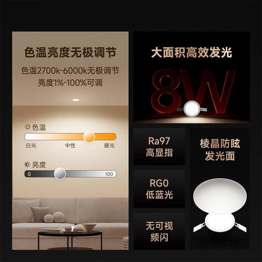 Linptech – downlight intelligent avec présence du corps humain, éclairage de plafond intégré pour le salon et la chambre à coucher, connecté à l'application Mijia T8R
