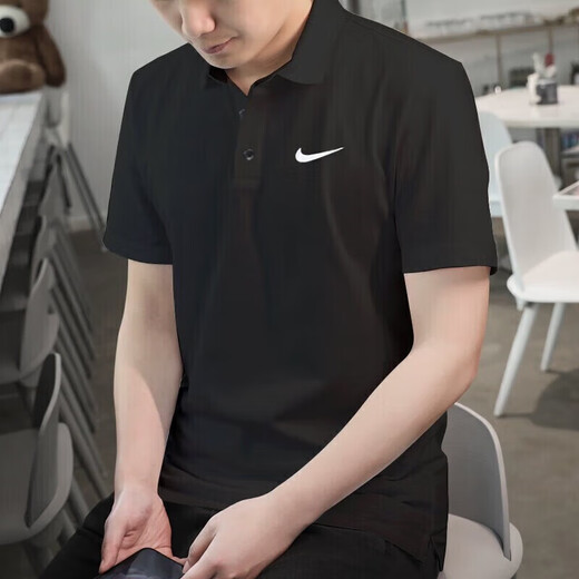 Nike (Nike) 2025 Sommerpolo-Hemd Schnell trockene Revers, kurzärmelige Männer, atmungsaktives T-Shirt Casual Top Black FN3895-010 S 100-120JIN [Jin entspricht 0,5 kg]