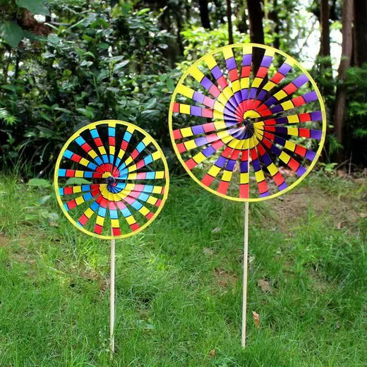Buntes traditionelle Doppelschicht alte Peking Windmühle Kinderspielzeug im Freien Dekoration Aktivität Requisiten Scenic Street Stände kleine einschichtige alte Peking Windmühle One