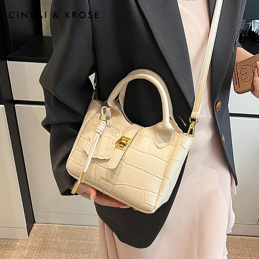 CinvaiKrose包包女款2025年新款菜篮子包斜挎包女士通勤百搭手提包生日礼物女 米白【送女友老婆走心实用】