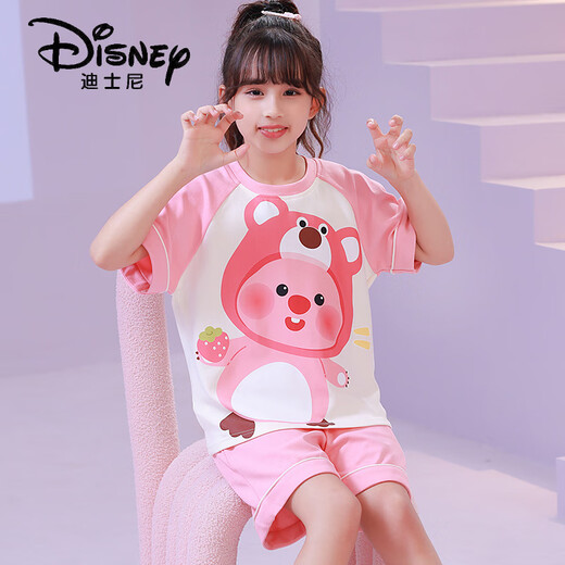 Disney 2025 new children's pajamas girls summer short-sleeved cartoon medium-sized children girls breathable home air conditioning suit short-sleeved cover Z6627# dinosaur 170 size 10 [suggested height 105-115CM]
