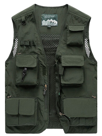 JP Spring-, Sommer- und Herbst-Dünn-Herrenweste Multi-Techet-Schnellrockentwicklung Bergsteigerfotografie Jacke 9898 9898 Military Green 4xl (geeignet für 185jin [Jin ist gleich 0,5 kg] -200jin [Jin gleich 0,5 kg]) uni-size