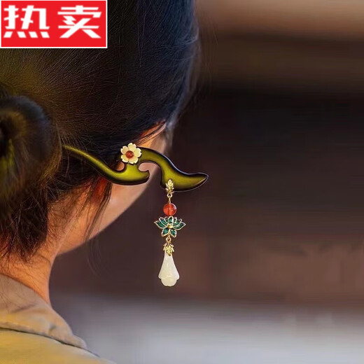 SNQP national style hairpin, new Chinese style women's daily ancient style wooden rocking hairpin hairpin, simple hairpin, wooden gift boxed national style hairpin