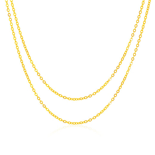 Mingzuan International Yellow 18K Gold 0-Necklace Women's Au750 Simple and Fashionable Interlocking Necklace Chain for Girlfriend's Birthday Gift