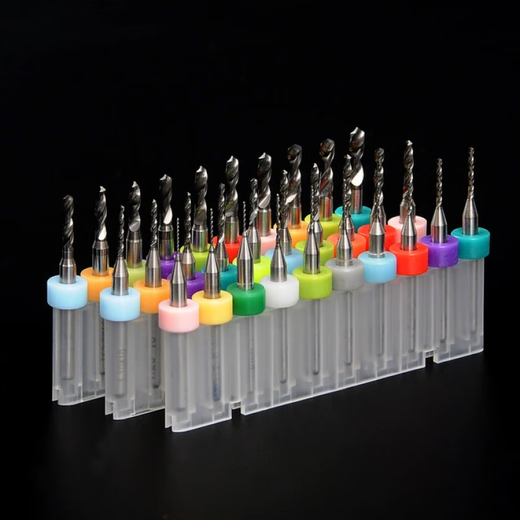 Qinkai PCB twist drill bit small alloy tungsten steel ultra-fine drill bit for drilling jade and cultural toys special fixed handle drill bit set ten pieces set 1.1-2.0mm