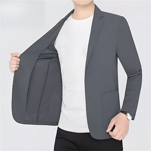 花花公子（PLAYBOY）防晒衣轻薄款2025夏季新款外套男士钓鱼防晒服休闲西装夹克 T/65598 浅灰 XL 180 (建议130-145斤)