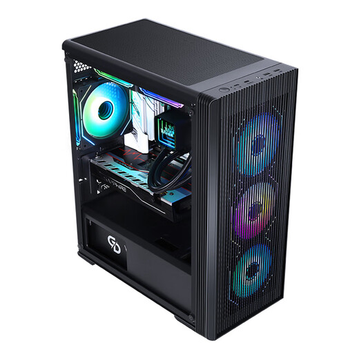 SAMA Kapibara M1 black desktop computer matx cooling main chassis with large air intake on the front panel/6 fan positions/240 water cooling positions/4 hard drive positions/Type-C reserved holes