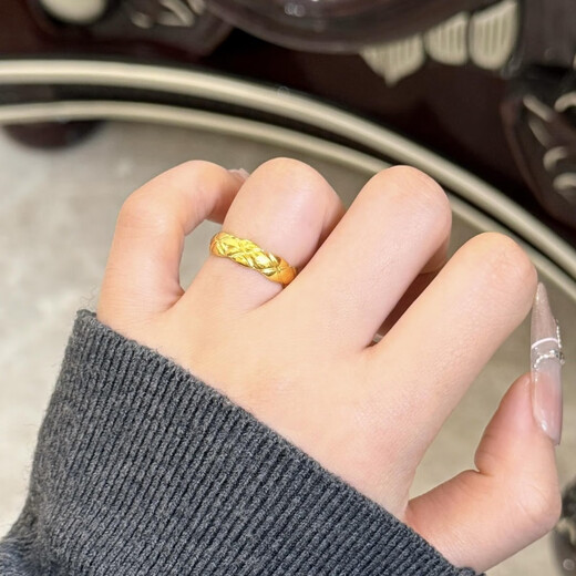 YINXIANGRONG Gold Couple Diamond Ring A pair of men's and women's models 999 pure gold 520 Valentine's Day gift for girlfriend and wife Diamond ring No. 18 ring about 1.55g