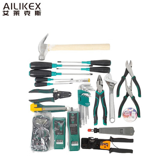 16-piece network weak current maintenance tool set 376TX line hunter wiring professional communication combination tool kit Basic version 16-piece network tool set