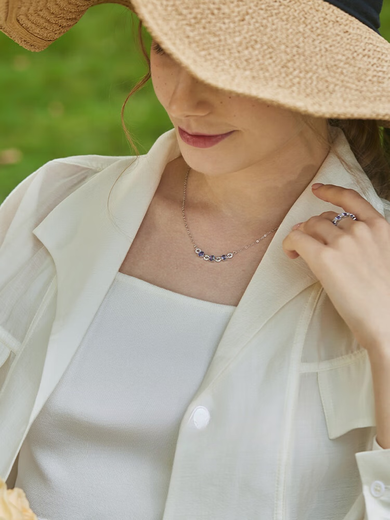 DYAI sterling silver natural tanzanite necklace women's light luxury clavicle chain niche design pendant gift for girlfriend Tanzanite necklace (tanzanite 0.3ct)