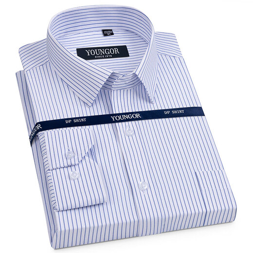 CEO YAGEO Spring and Summer New Men's Pure Slee Camiseta de manga larga de algodón de alta gama y camisa de planchado informal #DP6627 M 170/88a Tamaño 39 Altura 165-17