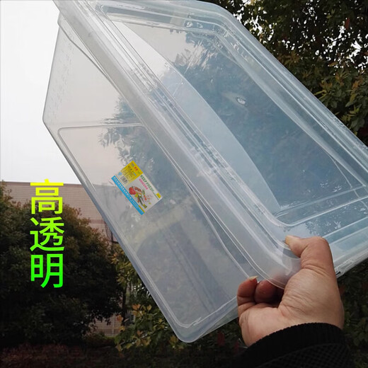 火贝加厚酒店厨房保鲜塑料盒长方形商用大容量超大食品盒冰箱收纳密封 加厚型【9925】