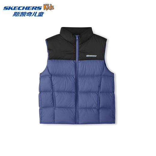 Skechers Skechers children's down jacket autumn and winter boys and girls jacket down vest L424K080/L425K029 marlin blue/030T 130 cm