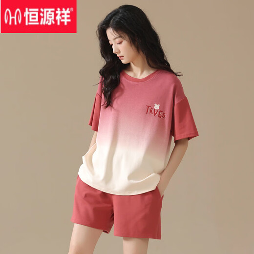 Hengyuanxiang-Pyjamas und Frauenheimkleidung für Freizeitkleidung können im Frühjahr und Herbst-Sommer-Baumwoll-Set getragen werden, um 2025 neues Modell YZT-9859 L [100-120jin [Jin gleich 0,5 kg] zu tragen] tragen]