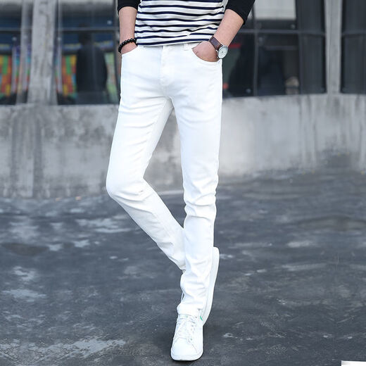 
Heyu three-proof jeans men's spring waterproof trend elastic slim feet versatile casual white long trousers black and gray 1048 YN [high elasticity] 28 sizes - recommended (weight 95-105Jin [Jin equals 0.5 kg])