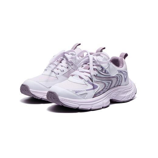 
361 children's shoes, girls' sneakers, 2025 autumn millennial style cushioning high elastic splicing retro casual shoes, purple 37