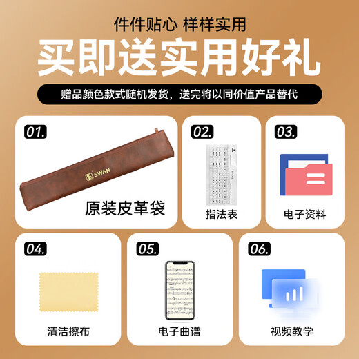 天鹅（SWAN）爱尔兰哨笛d调碳纤维D5竖笛高音初学者入门6孔直笛哨笛