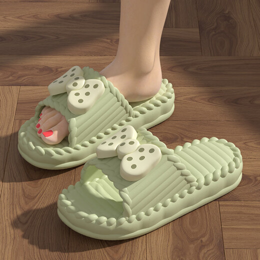 Dadong (dusto) cute outdoor sandals for women summer 2025 new home interior thick sole bathroom non-slip EVA couple sandals men deep purple [Bow shoe flower accessories] 36 -3735-36