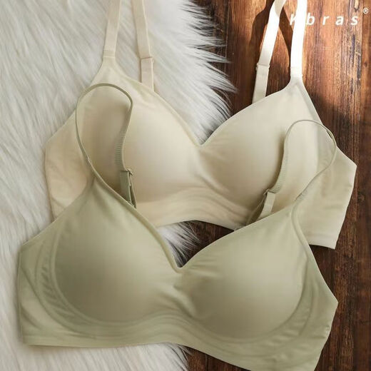 Nude seamless jelly soft support underwear for women without wires, small breasts, side breasts, summer thin bra, milky white (1 piece for trial) 2XL, suitable for 38/85ABC