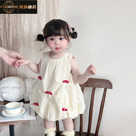 FIDQIOG international big-name girls' dress 2026 new summer thin one-year-old baby girl dress summer dress baby red one size 80cm