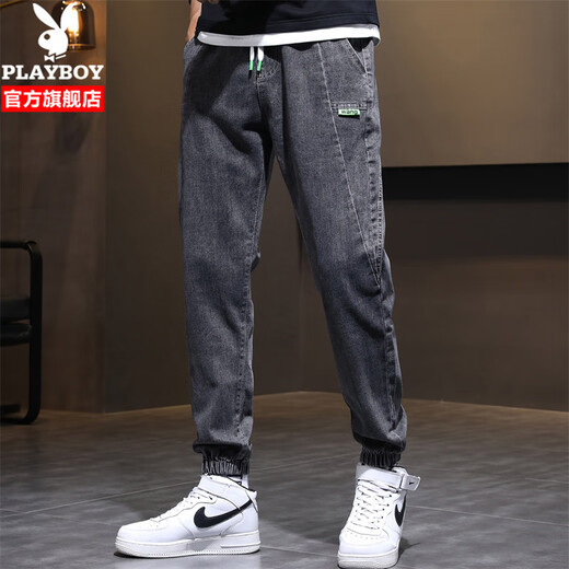 
Playboy (PLAYBOY) jeans men's autumn new youth Korean style trendy retro harem pants men's handsome casual pants gray M