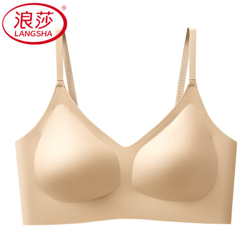 浪莎（LangSha）美背粉底液内衣女隐形无痕胸大显小新款吊带文胸罩 细肩带1件体验装 【隐形肤】 M (80-100斤)