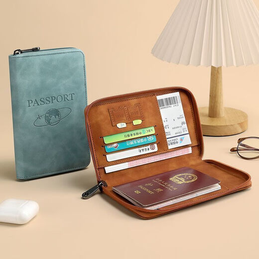 
New Global Multifunctional Travel Anti-theft RFID Document Storage Passport Ticket Protection Case Wallet Portable for Outdoor Nordic Brown Upgrade One Thick Anti-Brush RFID Anti-magnetic