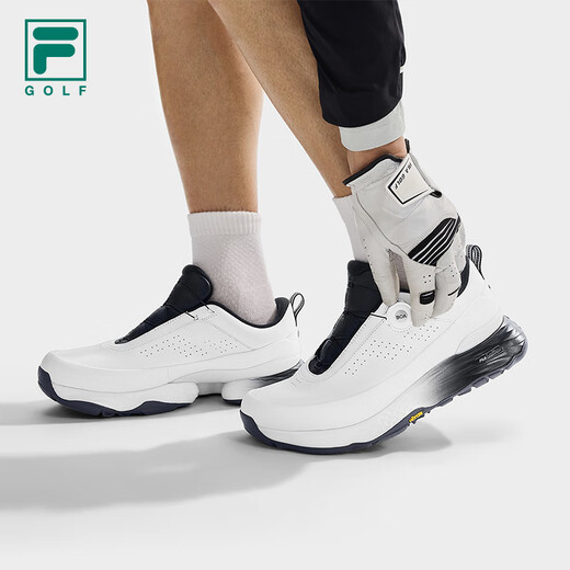 FILA official BOA soft spike golf shoes men's shoes 2025 autumn new golf shoes comprehensive training sports shoes bright white/black-BC 42