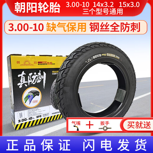 轮胎300-10真空胎300-10电动车电瓶车真空轮胎防爆胎钢丝胎 朝阳300-10八层缺气保用H687真空胎【金牌骑