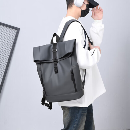 Neue Modetrendy große Kapazität wasserdichtes Rucksack Rucksack Einfacher Freizeitcomputerbeutel Student Reisetasche Rucksack Schwarz Schwarz