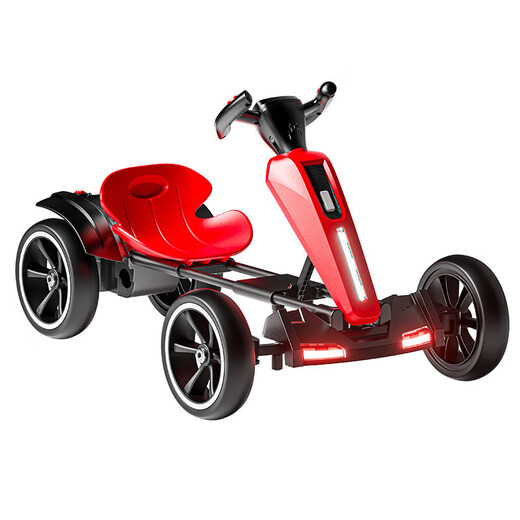 Shantou Lincun Kart 6-12 years old, rechargeable children's electric car, four-wheeled car, can sit on a human male and female baby remote control toy, top model, Aurora White, dual drive + Bluetooth music +