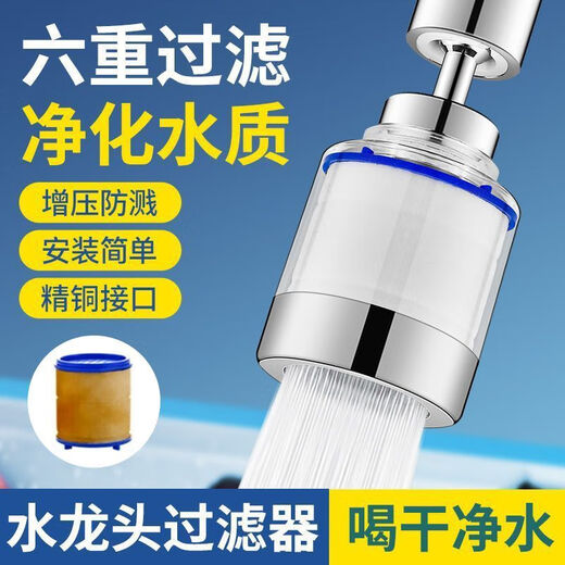Birande [rotationsfrei] Wasserhahn-Wasserreiner-Filterreiniger Küche Leitungswasser spritzer Dusche universelle rotierende sechste Generation [Nanometerfiltrationsaufladung] Wasserreinigung [1 Filterelement]