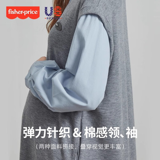 
Fisher's maternity dress 2025 new spring and autumn maternity shirt top fake two-piece suit large-size autumn dress light gray maternity skirt XL [145-165Jin [Jin equals 0.5 kg] suitable for wearing]