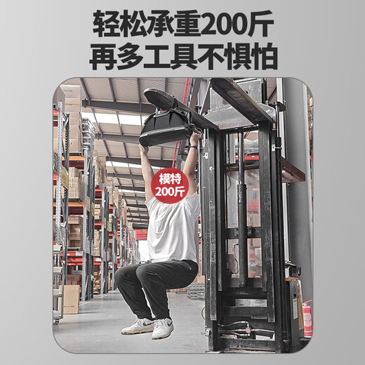 Delixi tool bag multi-functional repair canvas electrician special wear-resistant installation portable thickened tool bag for men 14-inch classic model upgraded double-layer thickened fabric A