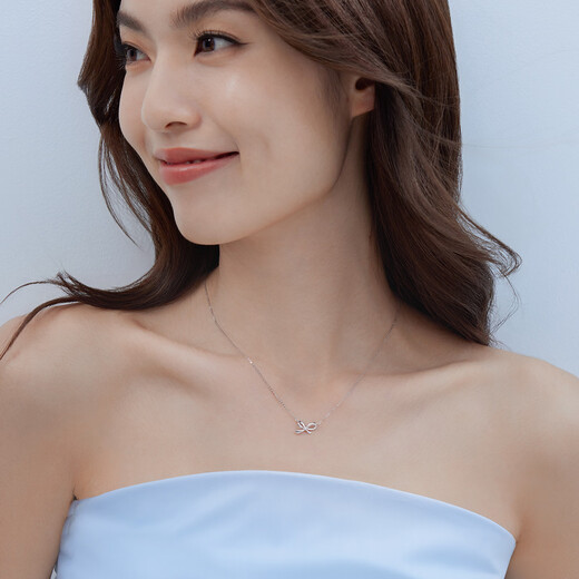 Lukfook Jewelry Platinum Necklace Platinum 950 Bow Necklace Price G07TBPN0024 Approximately 2.22 grams